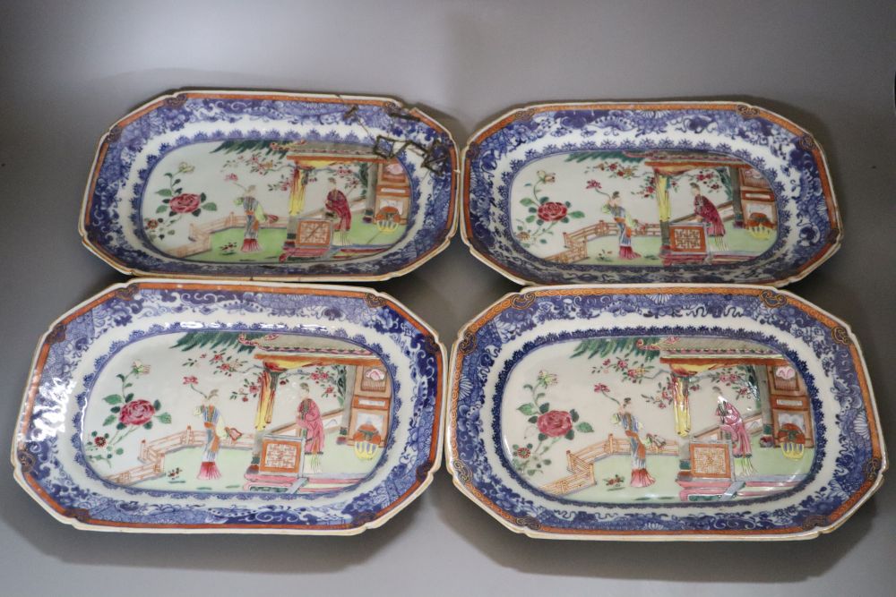 A set of four 18th century Chinese Export famille rose dishes